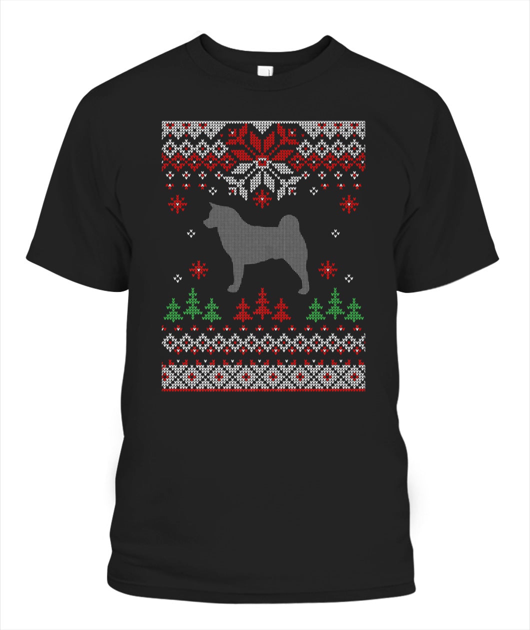 Akita Dog Ugly Christmas Unisex T Shirt | Full Size | Adult | Black |G1079