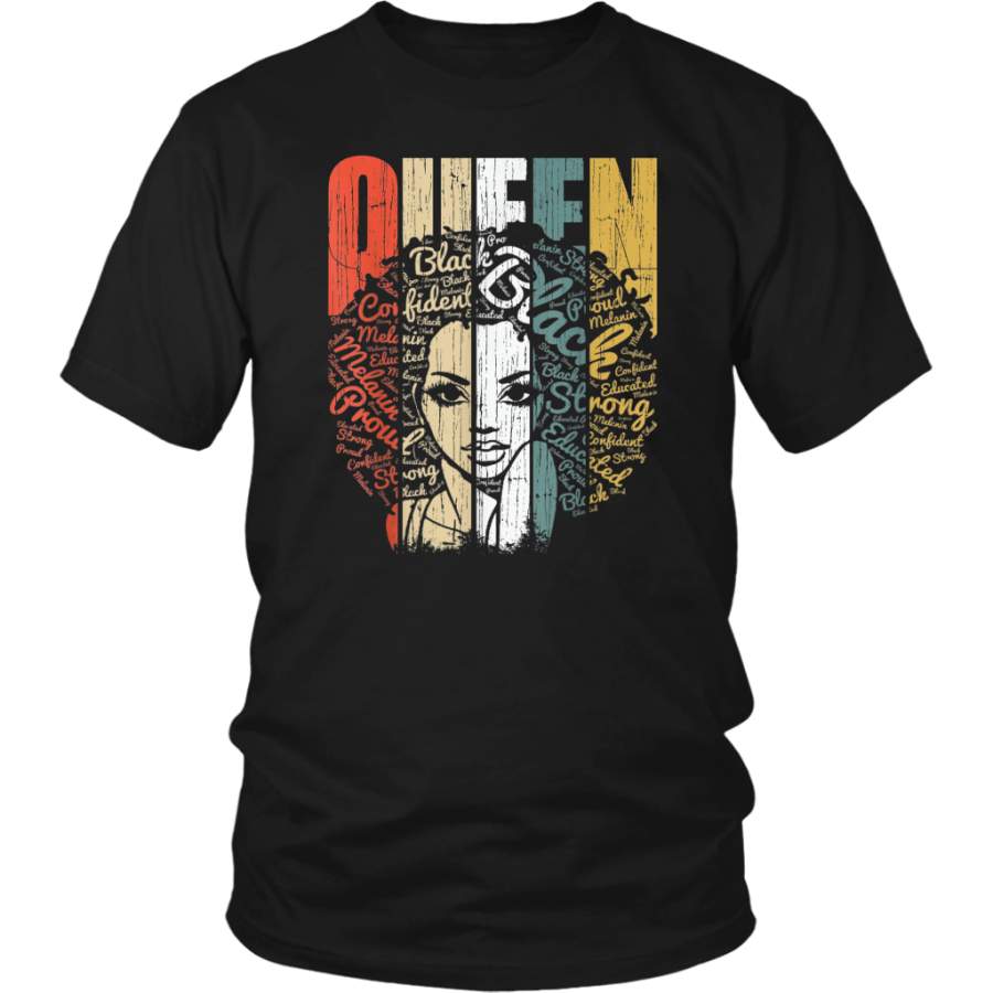 Retro African American Educate Strong Black Queen shirt