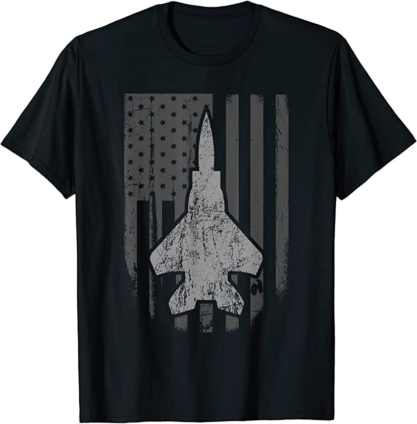 Air Force Veteran American jet vintage F-15 fighter kid Gift T-Shirt