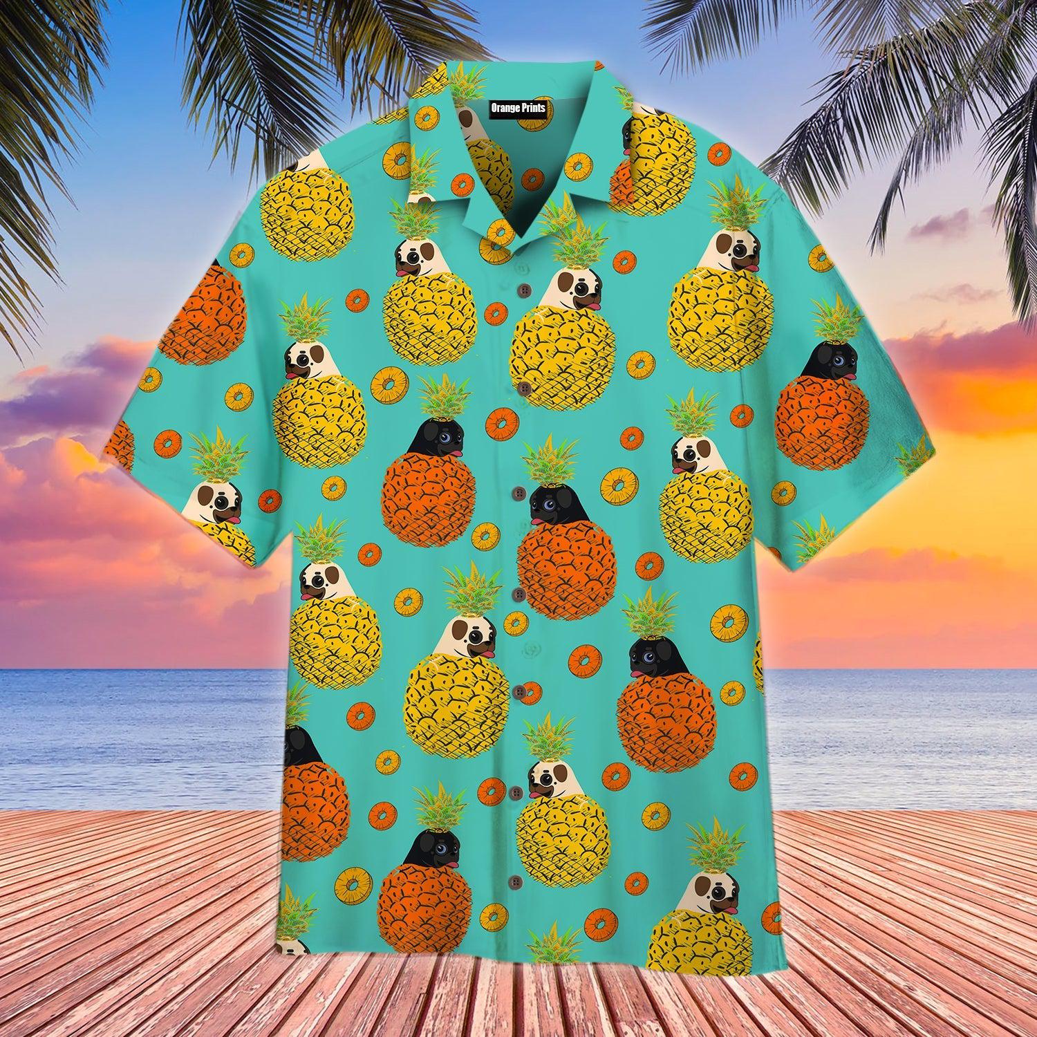 Dog In Juicy Pineapple Print Hawaii Shirt For Men Women Ha42828