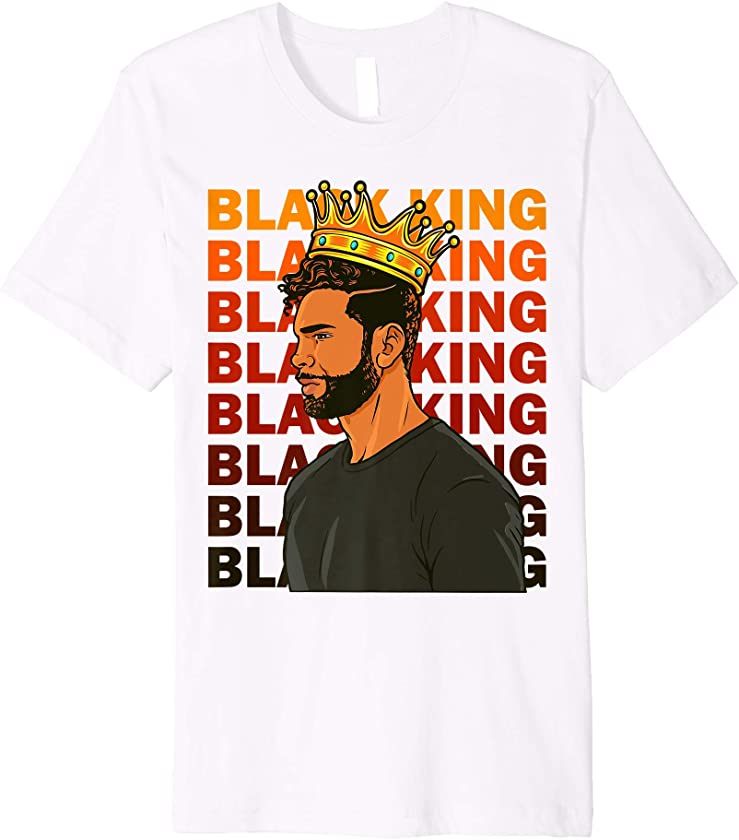 Black King Men African American Husband Dad Son Boys Brother Premium T-Shirt