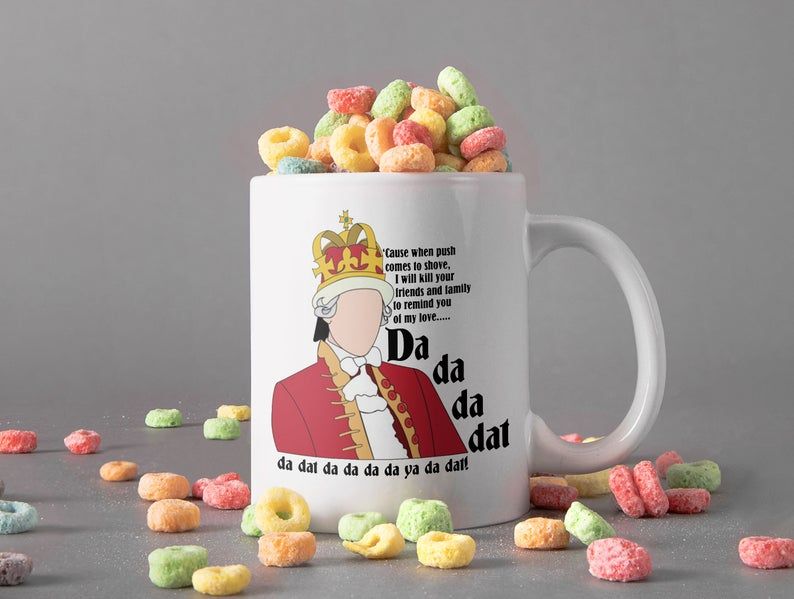 White Mug Cause when push come to shove Mug The Windsors TV Show Mug The Madness of King George Vintage Retro  Premium Sublime Ceramic Coffee Mug H99