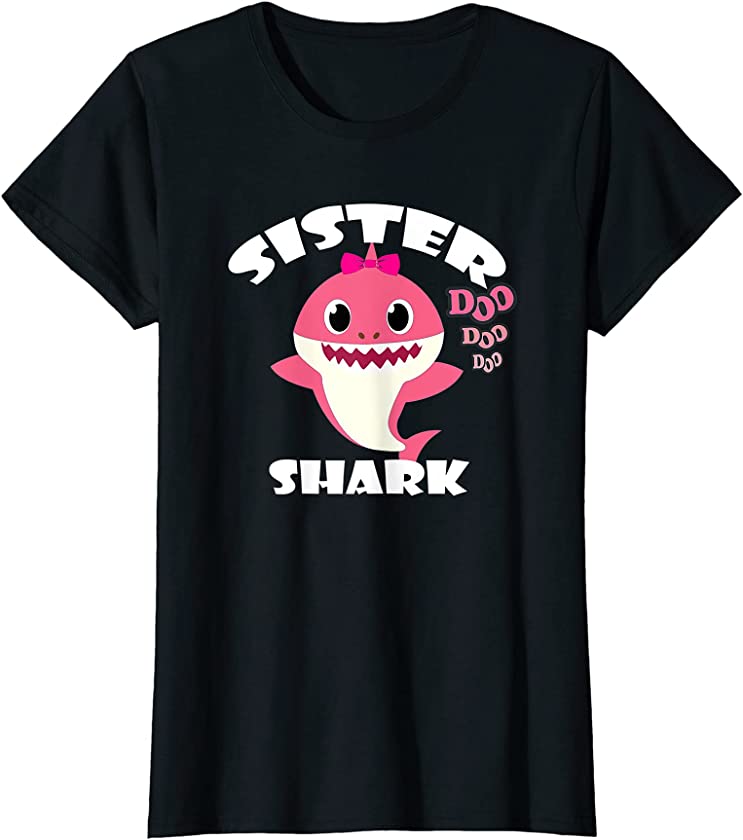 Womens Funny Sister Shark Song Doo doo doo shirt T-Shirt