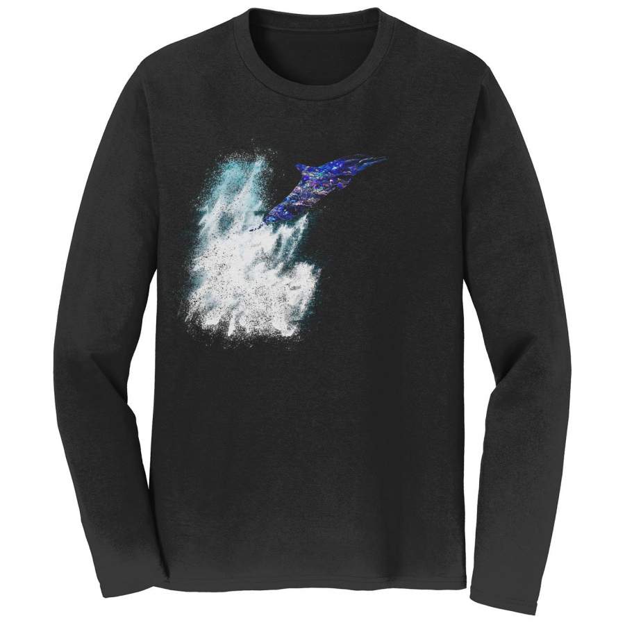 Dolphin Overlay – Adult Unisex Long Sleeve T-Shirt