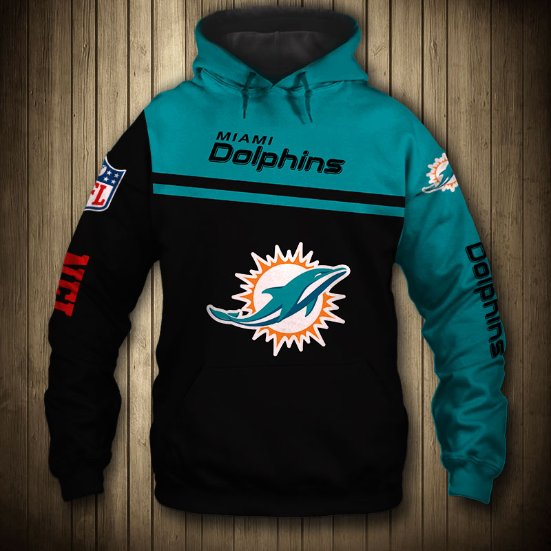 Miami Dolphins 3D Skull Zip Hoodie Pullover Sweatshirt For Fans