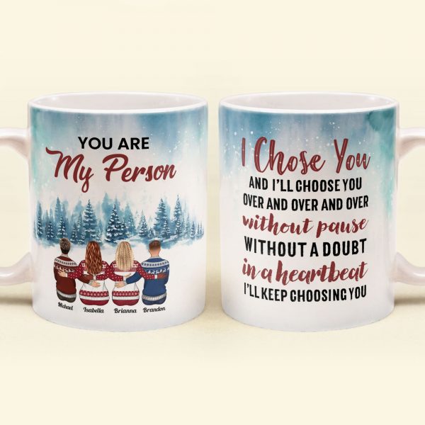 Besties You Are My Person – Personalized Mug – Christmas Gift For Friends – Ugly Sweater Friends