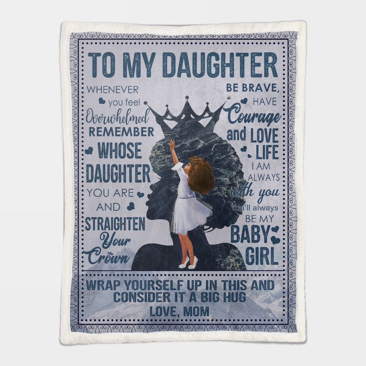 To My Daughter Black Girl Whenever You Feel Blanket Gift For Daughter From Mom Birthday Gift Home Decor Bedding Couch Sofa Soft And Comfy Cozy