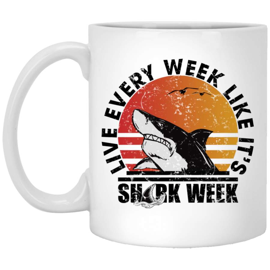 Shark Week Live Every Week Like It’s Vintage Graphic MUGS