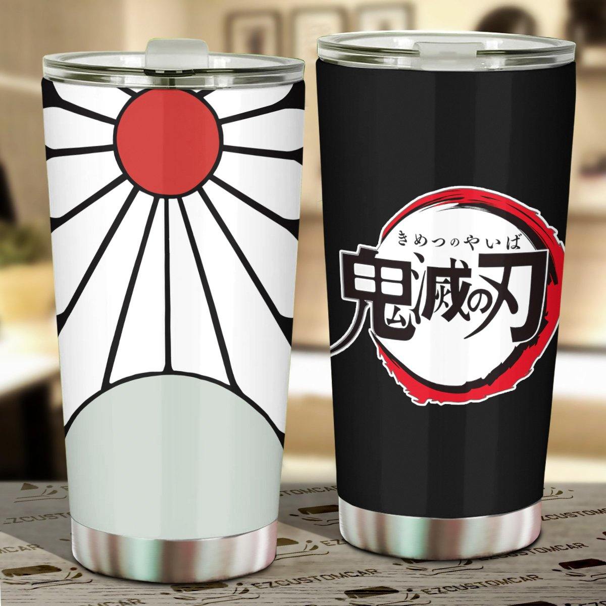 Tanjiro Hanafuda Stainless Steel Tumbler Demon Slayer Anime Car Accessories