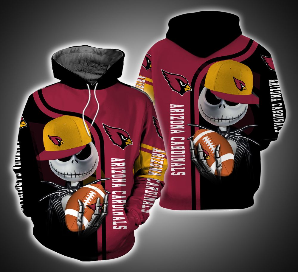 Arizona Cardinals And Jack Skellington TA01 3D Printed Hoodie