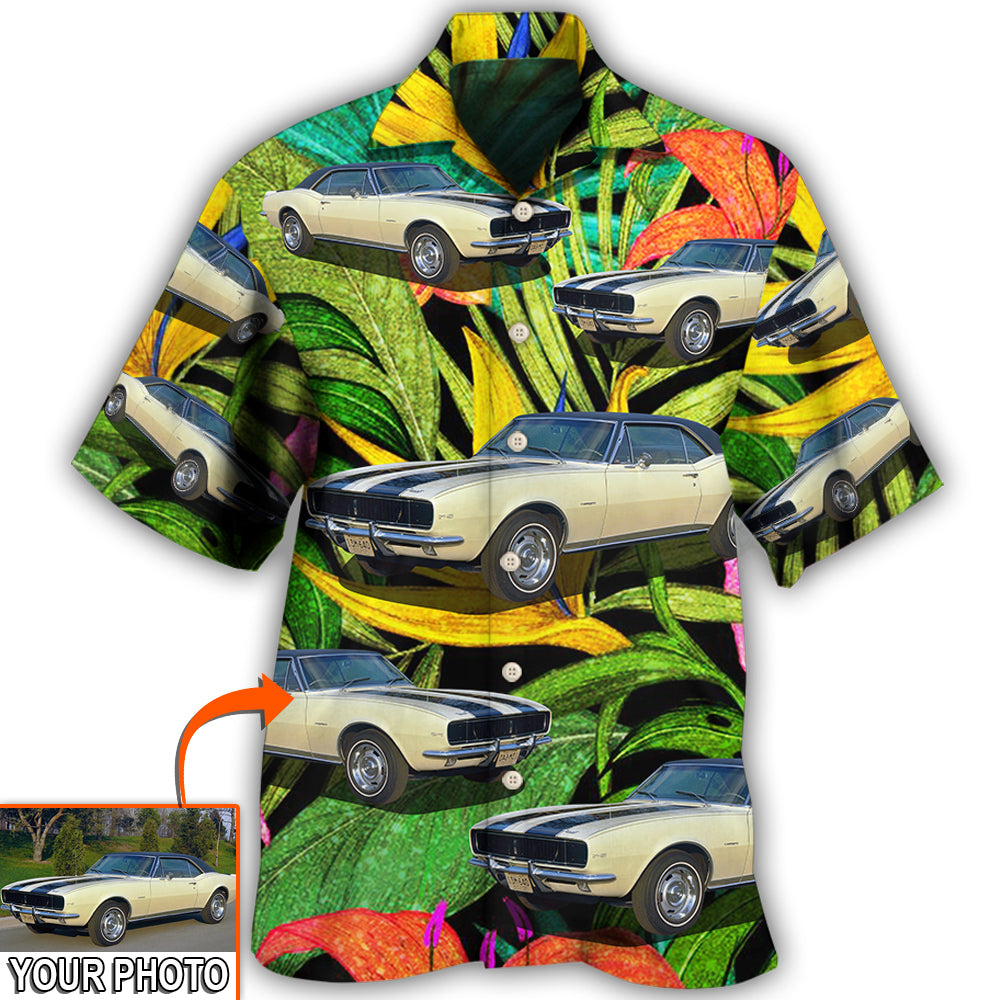 Car Camaro Classic Style Tropical Flower Custom Photo Hawaii Shirt Ha26601