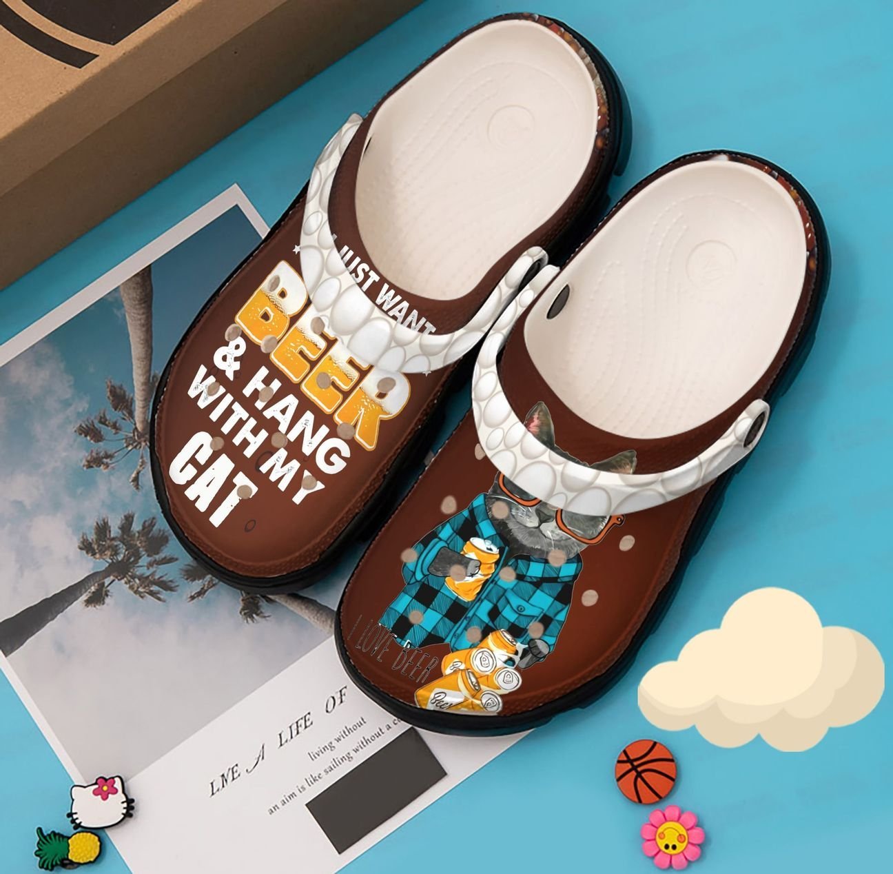 Beer Personalized Clog, Custom Name, Text, Color, Number Fashion Style For Women, Men, Kid, Print 3D Beer With Cat