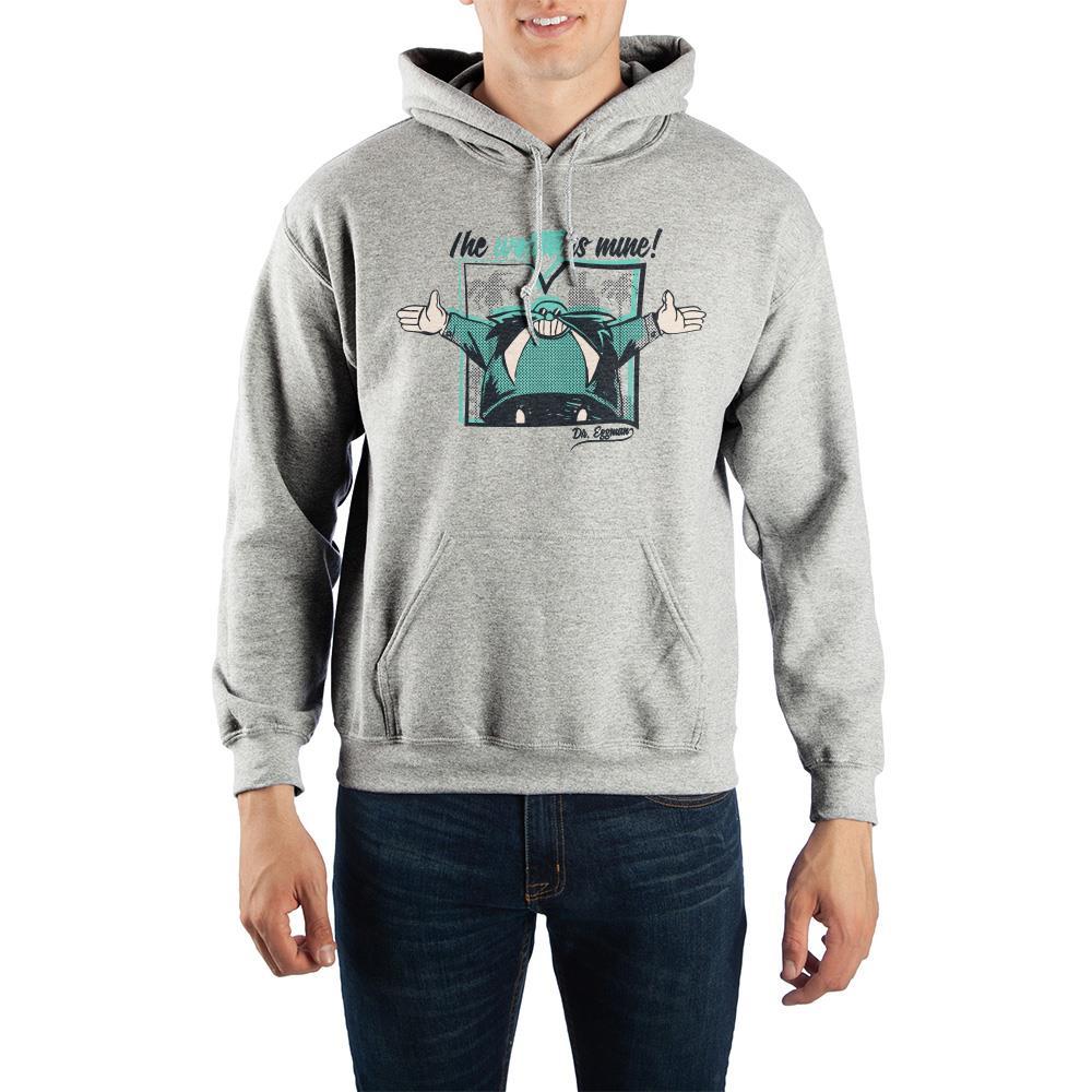 Sonic The Hedgehog Dr Eggman Mens Hoodie Grey