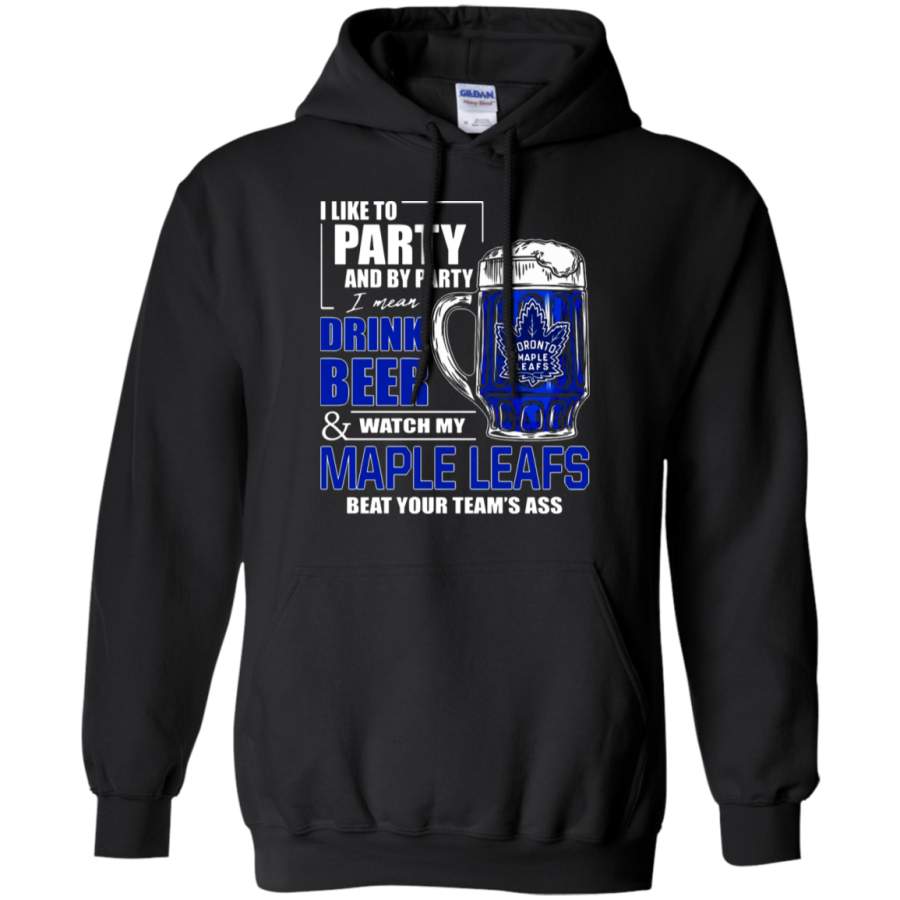 AGR I Like To Drink Beer & Watch My Toronto Maple Leafs Ice Hockey Hoodie