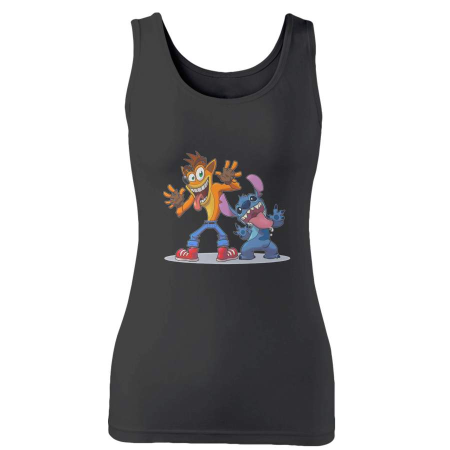 Crash Bandicoot And Stitch Woman’s Tank Top