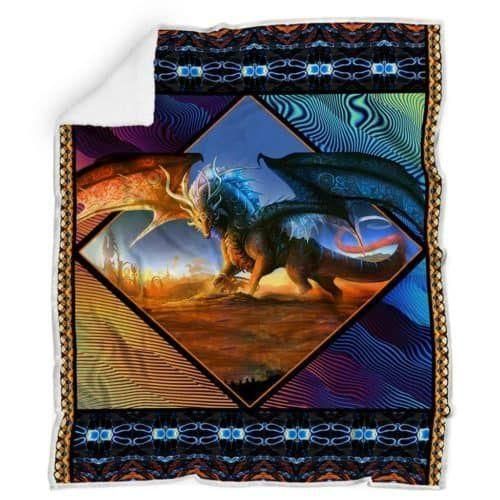 3D Amazing Dragon Printed Fleece Blanket, Sherpa Blanket, Gift For Parent, Family Member, Friends Gift, Christmas Gift, Home Decor, Home Living