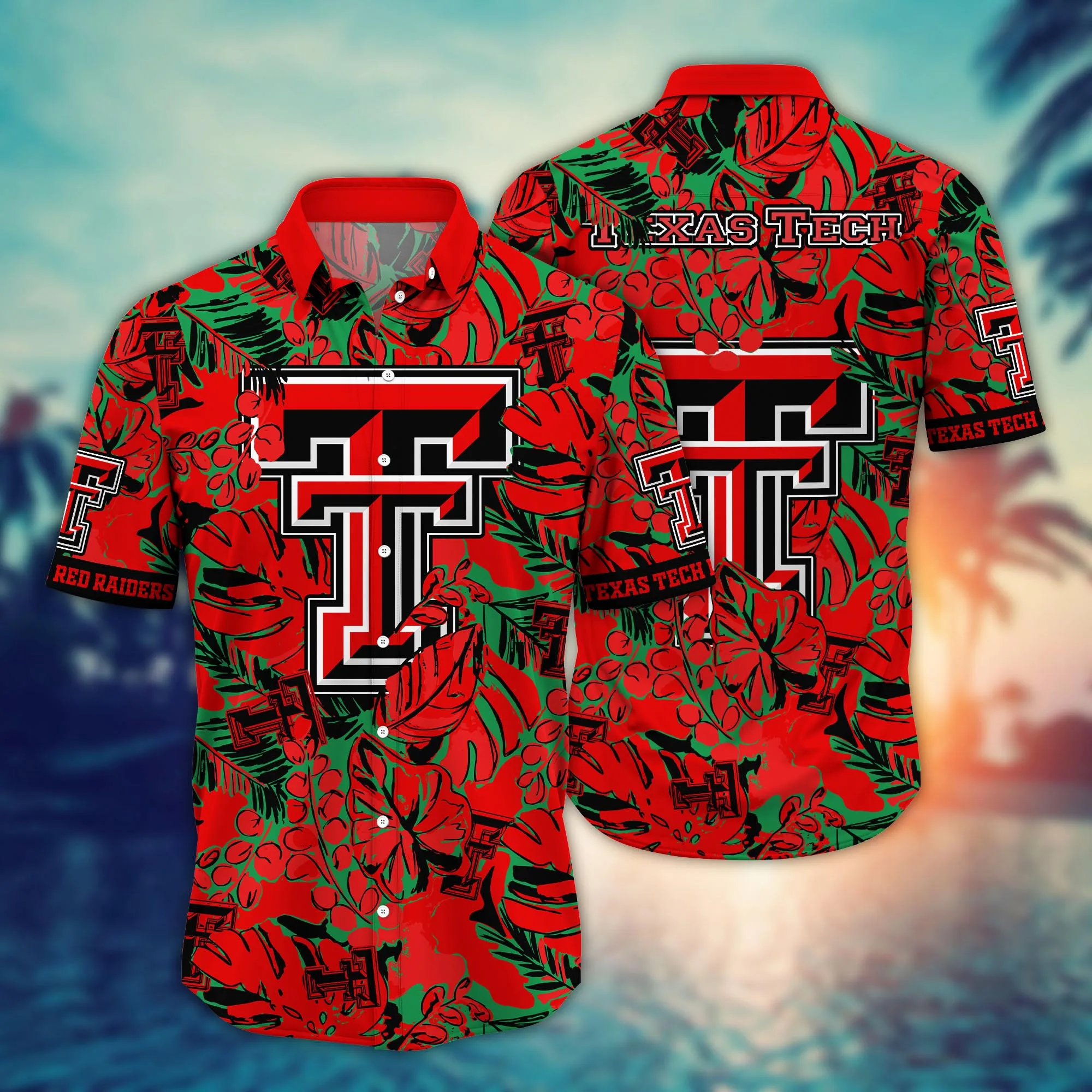 Texas Tech Red Raiders NCCA Hawaiian Shirt Sun-Soaked Cup Tie Shirts