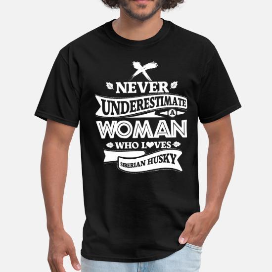 Never Underestimate An Old Woman With A Siberian Huskies Gift Women Dog Lovers T shirt