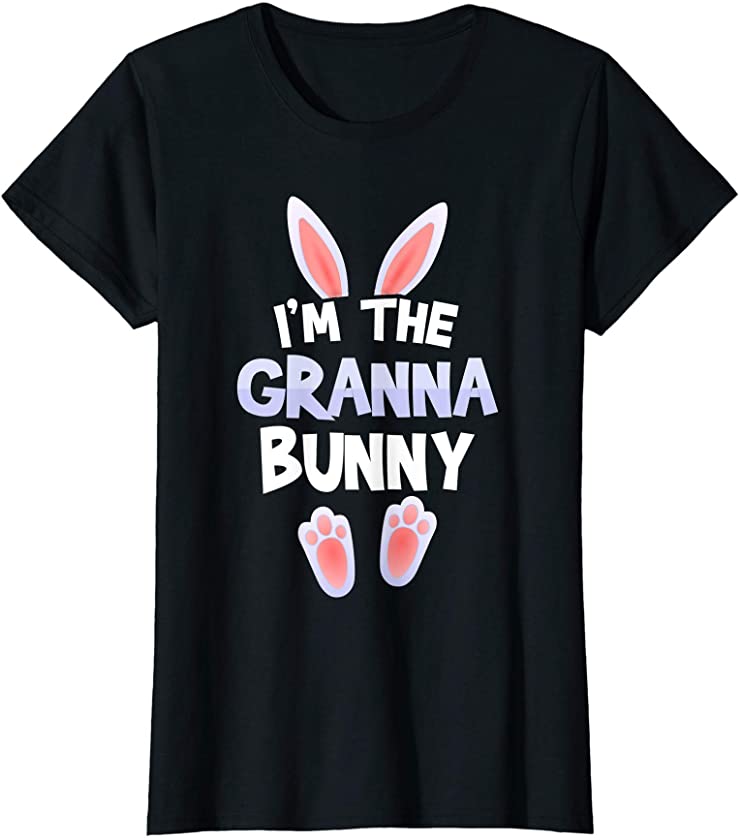 Womens Funny Cute I’m The Granna Bunny Tee Easter day Family T-Shirt