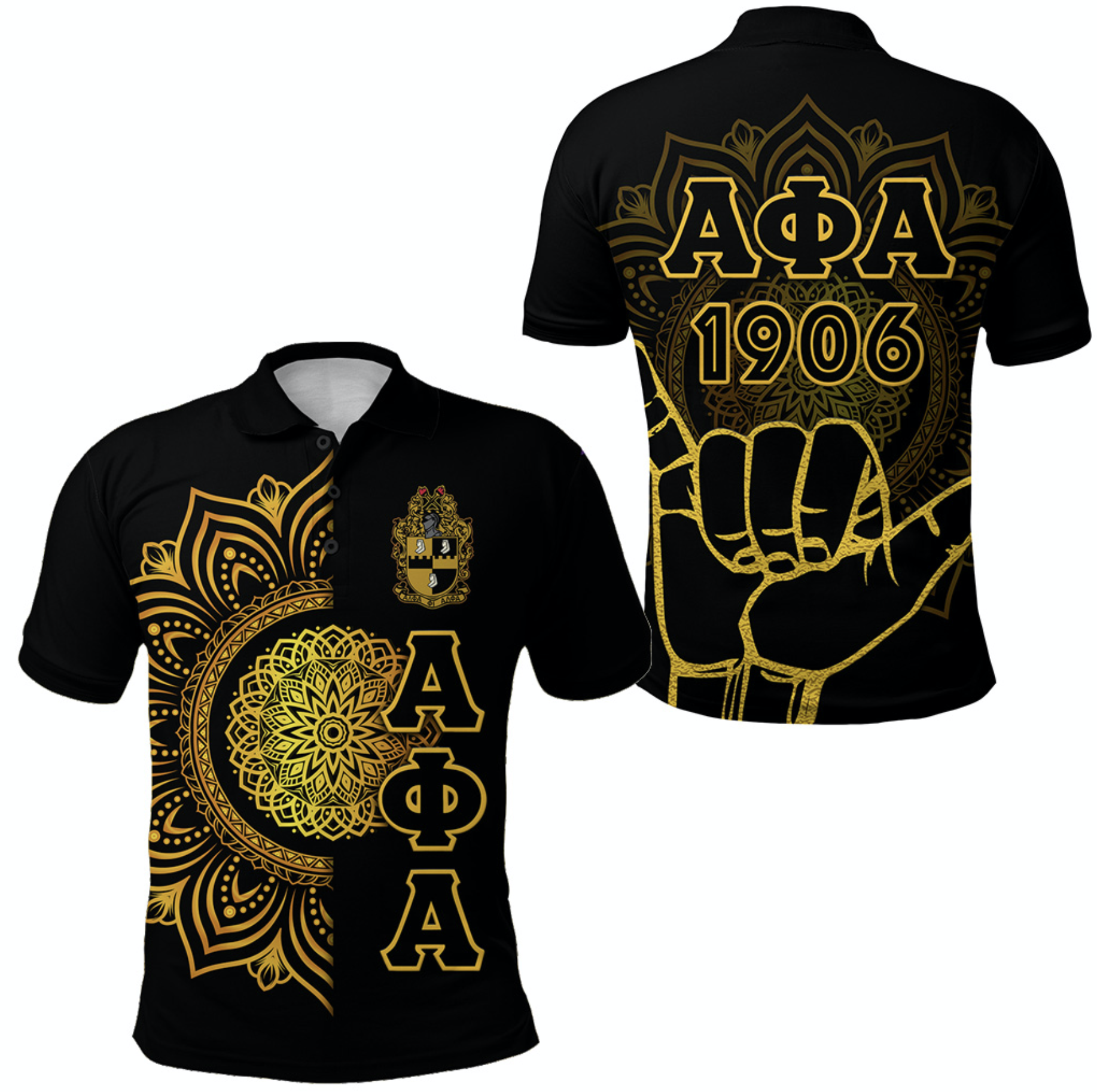 Alpha Phi Alpha Fraternity Polo Shirt Mandala Vibes – Hand Sign Lt8