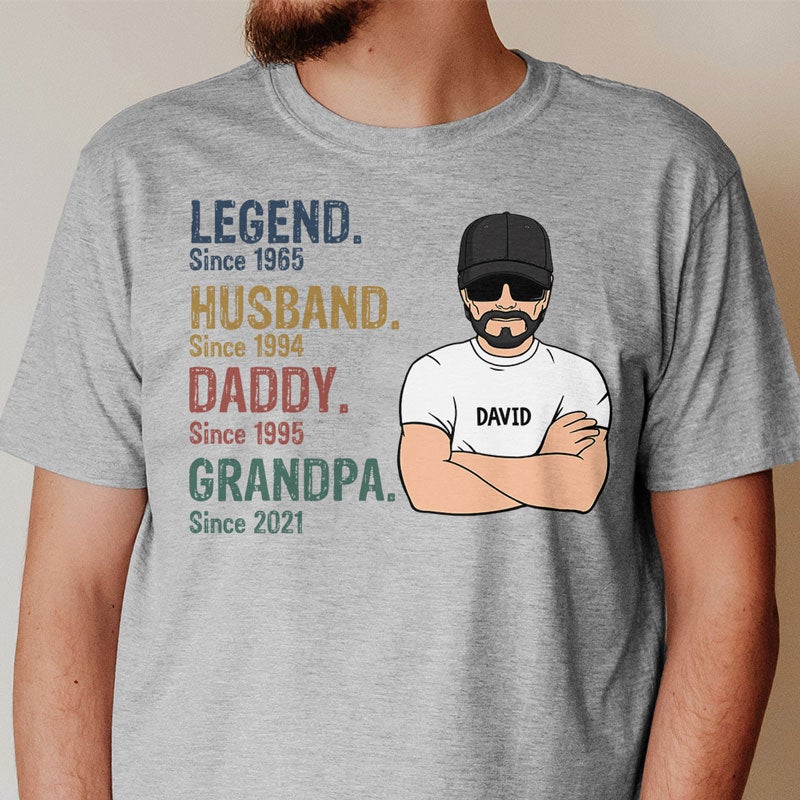 Vintage Legend Husband Daddy Grandpa Since, Personalized Shirt, Father’S Day Gift