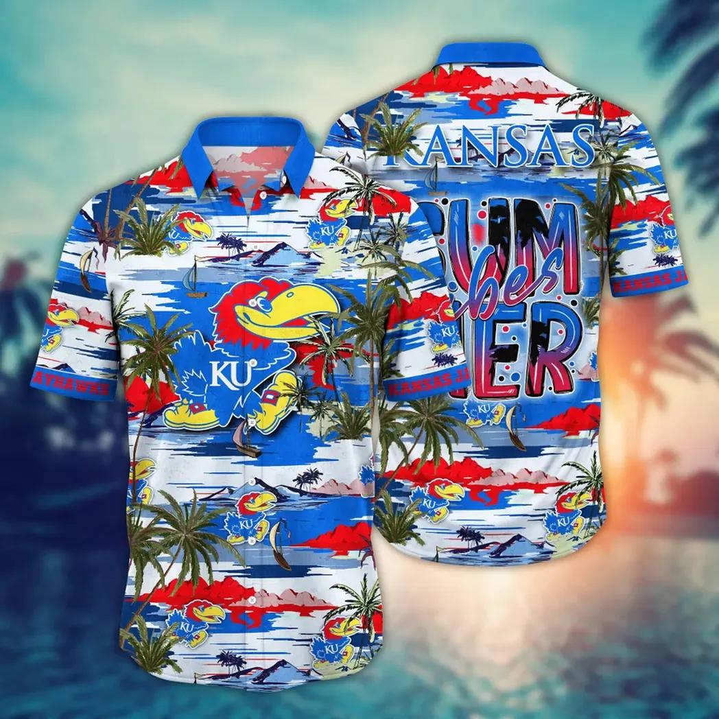 Kansas Jayhawks Ncaa Flower Aloha Hawaiian Shirt 9, Ncaa Hawaiian Shirt