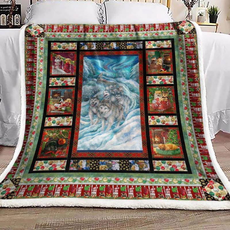 Christmas Puppy Dogs CL24100067MDF Sherpa Fleece Blanket