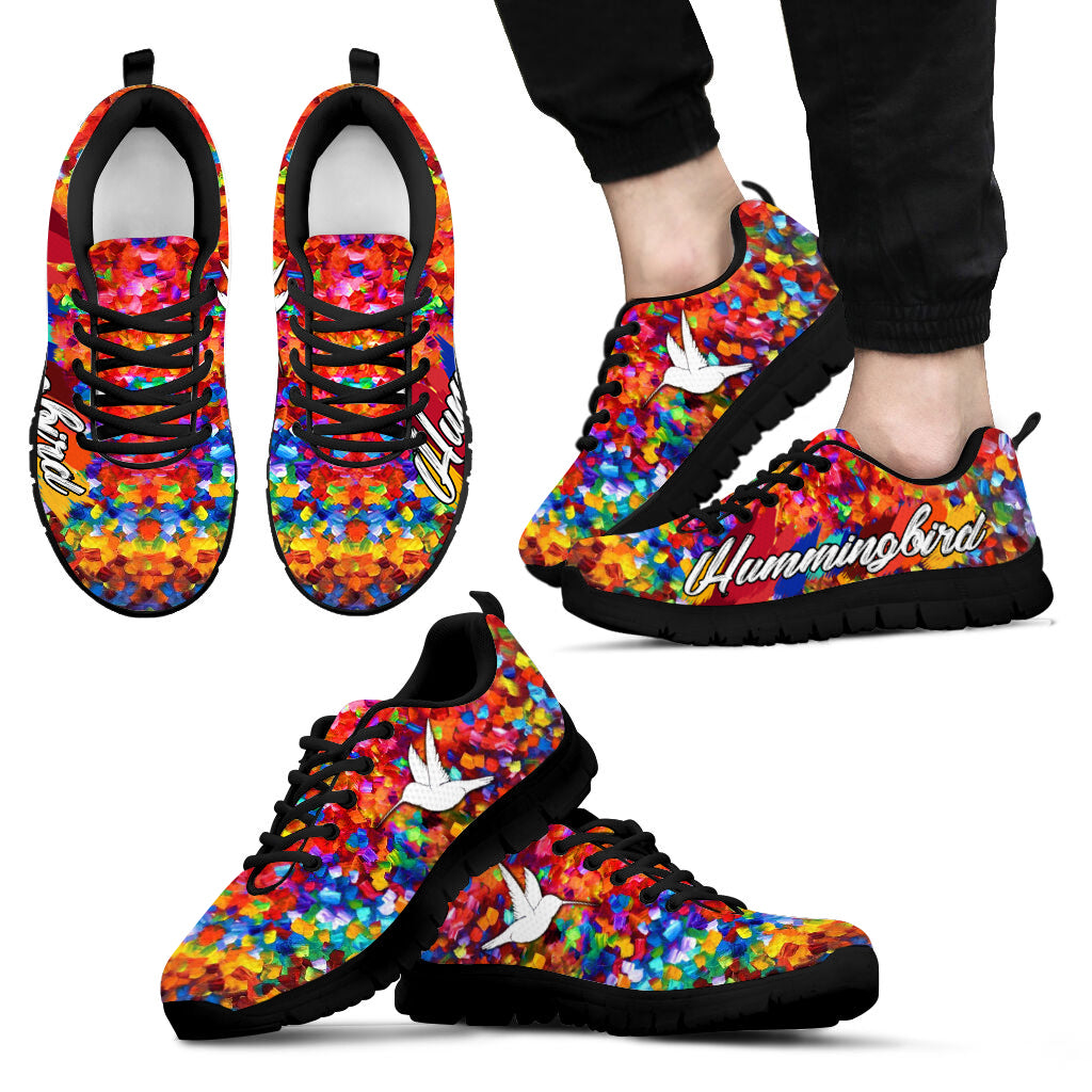 Hummingbird Paint Art Sneaker Multiple Size Print Tennis Shoes Comfortable Walking Running Casual Shoes