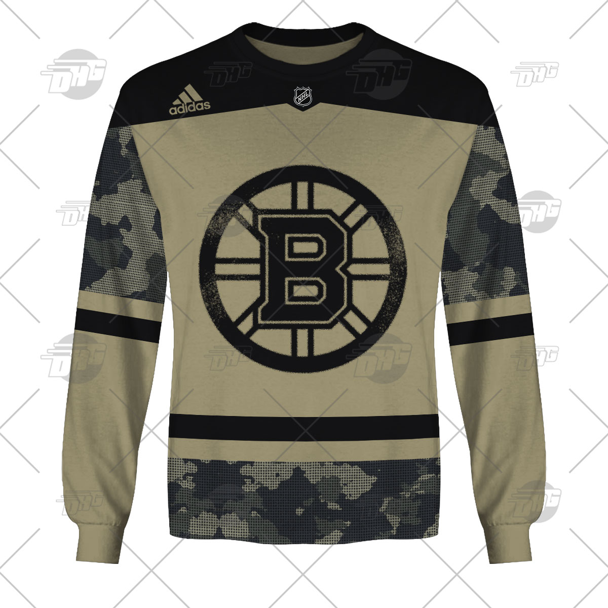 Boston Bruins Custom Name Number Camo Gift For Fan 3D Full Printing Sweatshirt