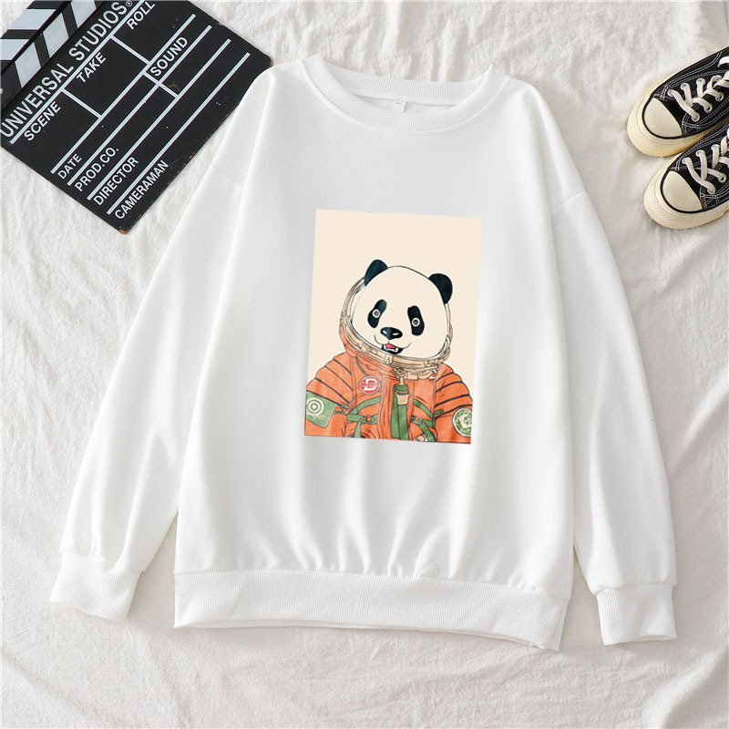 2021 Kawaii Cartoon Panda All-match Women’s Sweatshirt Cute Anime Printed Cotton Autumn Top Unisex Fashion Casual Sportswear alx