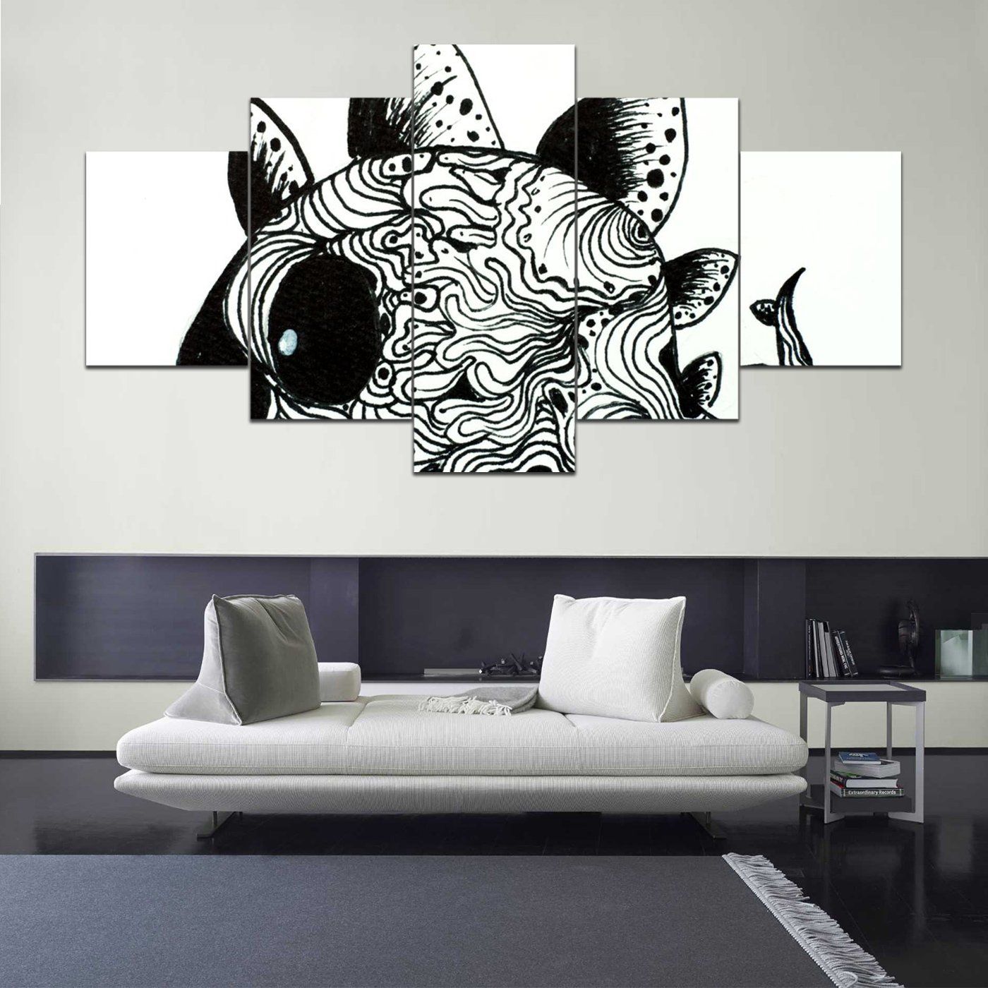 Baby Stegosaurus Abstract 5 Panel Canvas Art Wall Decor Home Decor