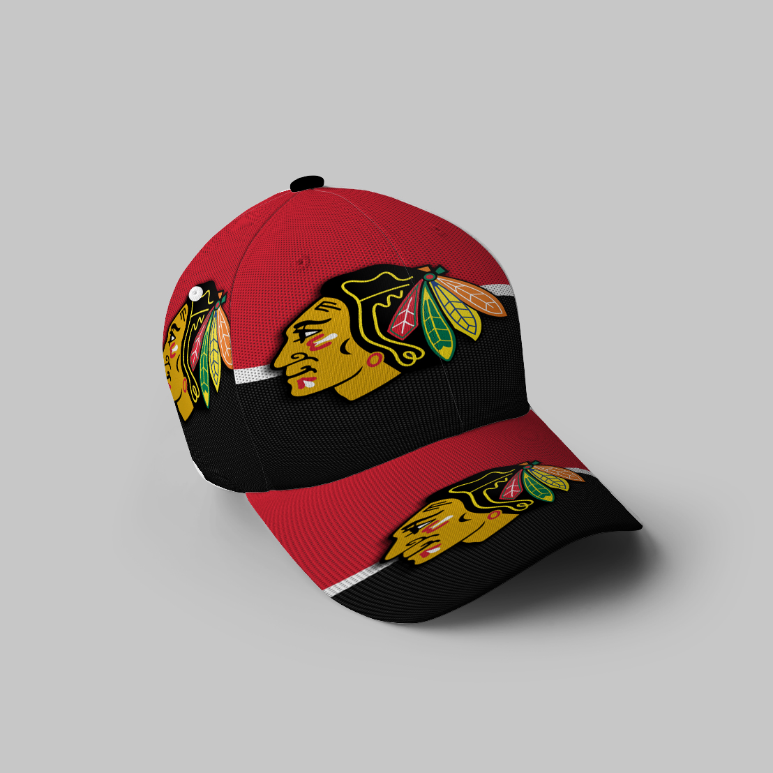 Chicago Blackhawks Emblem Texture8 3D Printing Baseball Cap Classic Hat