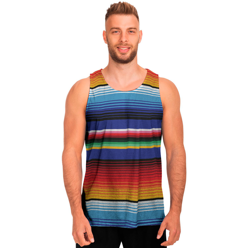 Tribal Mexican Serape Pattern Print Men’S Tank Top