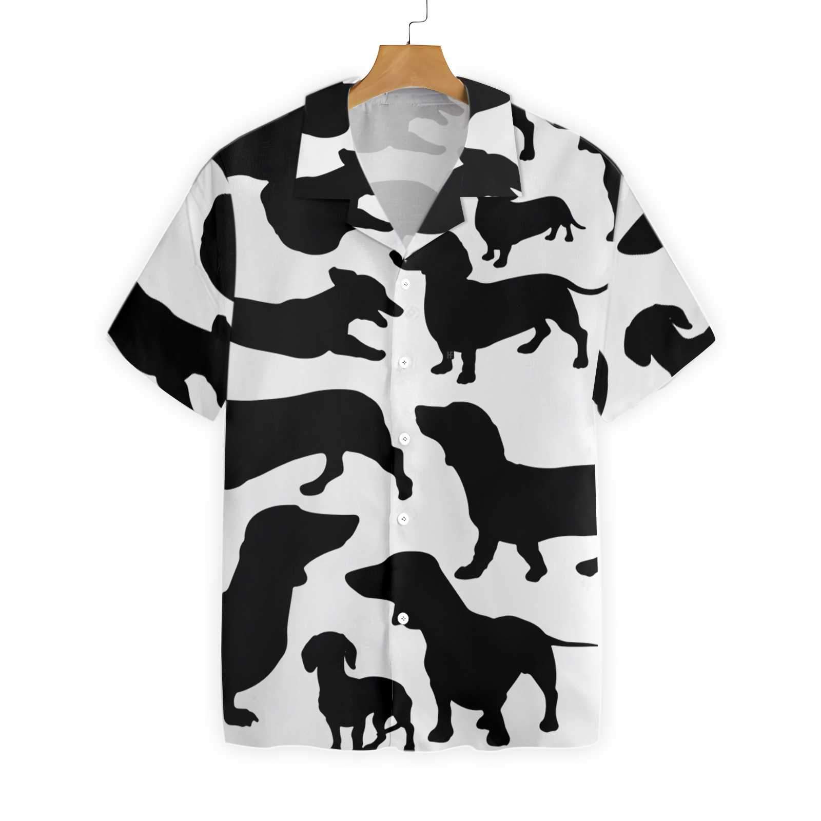 Black And White Dachshunds Pattern Hawaii Shirt Ha21265