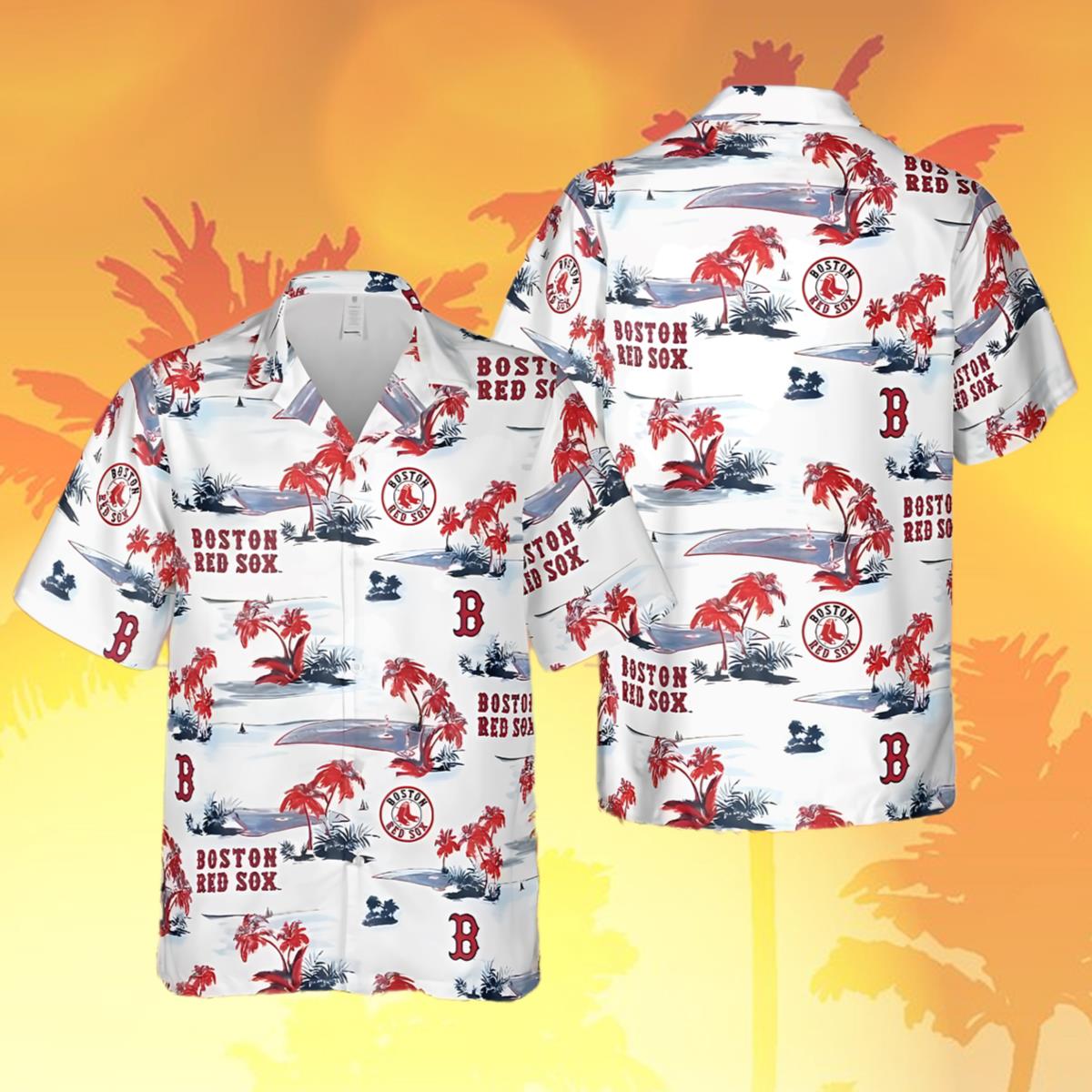 Red Sox Hawaiian Shirt Tropical Summer Wear