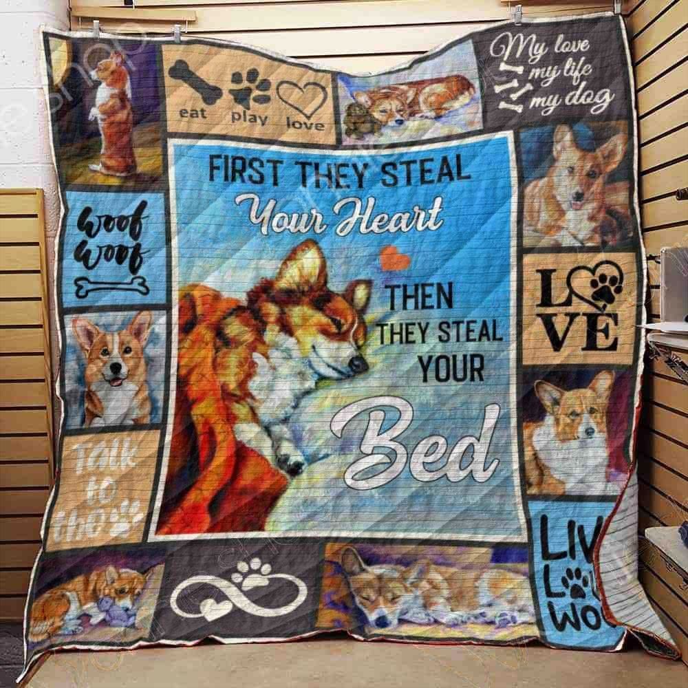 Corgi H 3D Customized Quilt