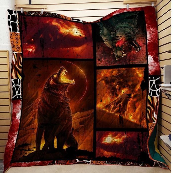 Fire Wolves 3D Quilt Blanket HGM36