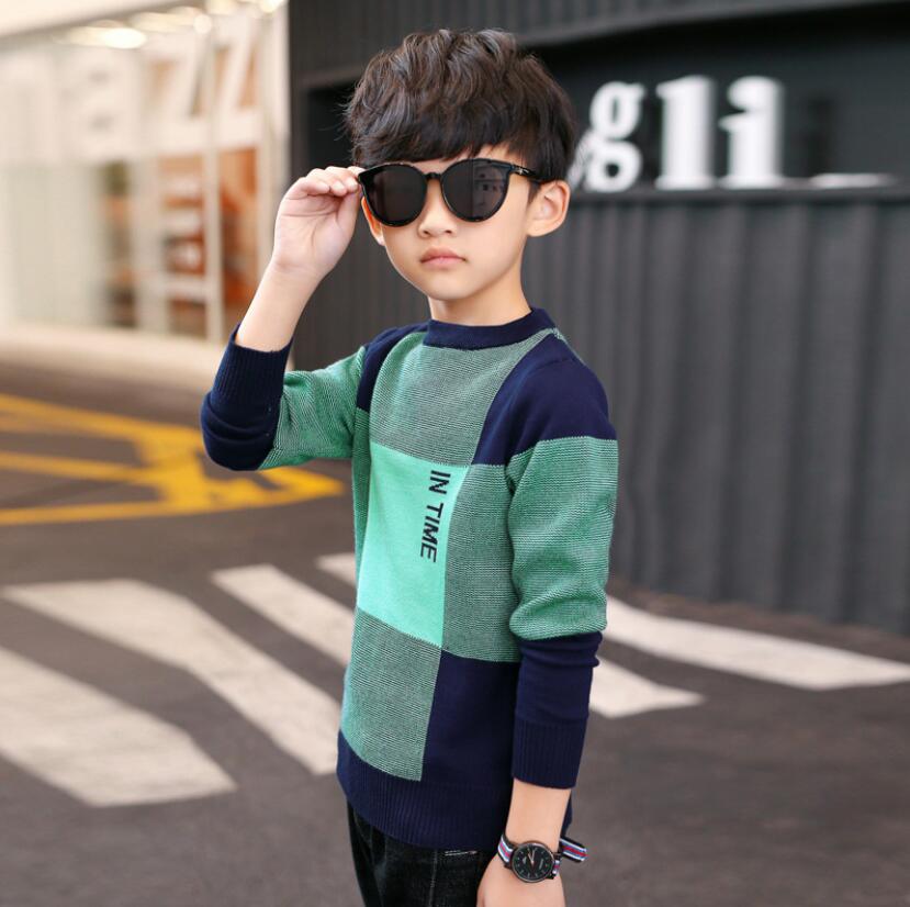 Children Clothing Kids Cotton Long Sleeve Sweaters Child Autumn Spring Jacket Baby Boys Tops 4-15 Y Boys O-neck Teenage Sweaters alx