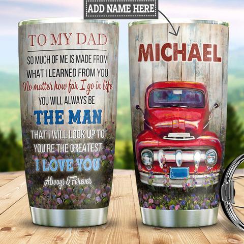 Red Truck To My Dad Personalized Stainless Steel Tumbler, Personalized Tumblers, Tumbler Cups, Custom Tumblers Teesummer