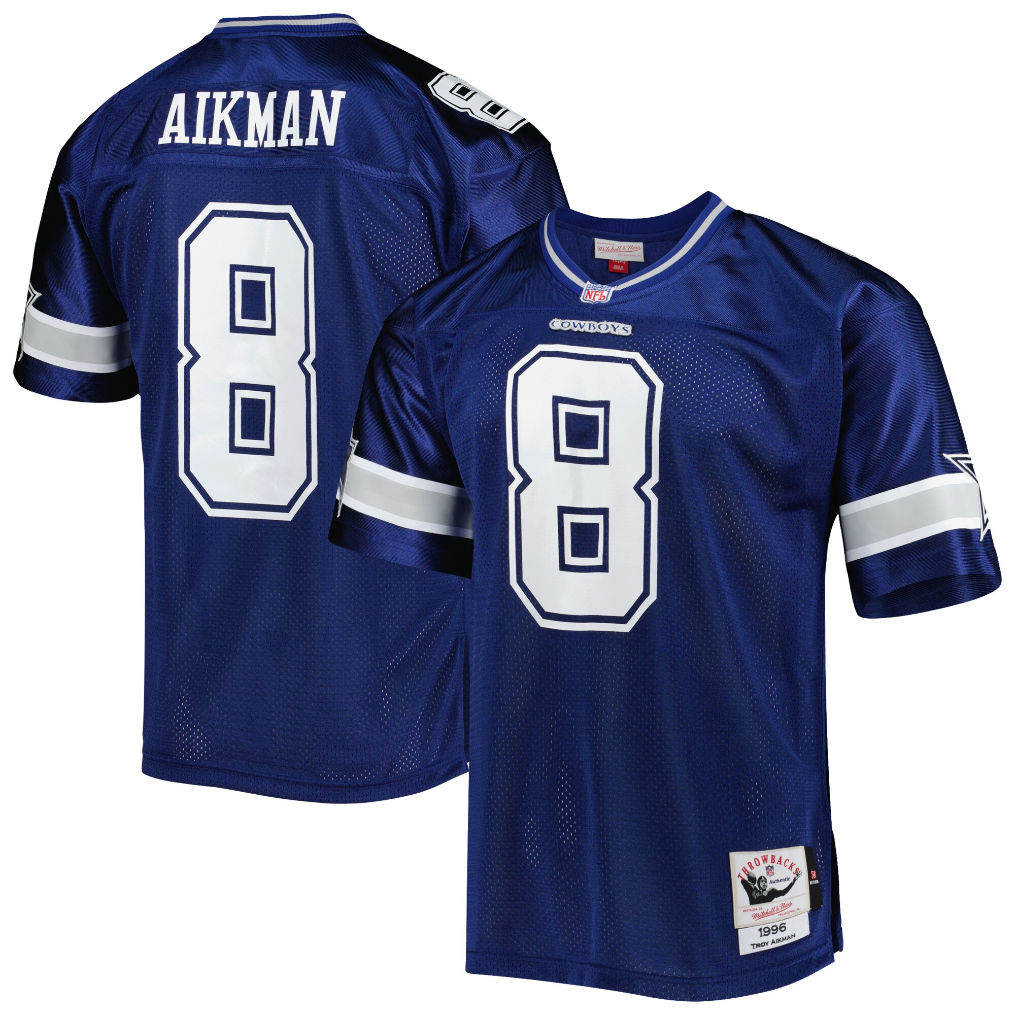 Troy Aikman Dallas Cowboys 1996 Mitchell & Ness Authentic Throwback Retired Player Jersey – Navy