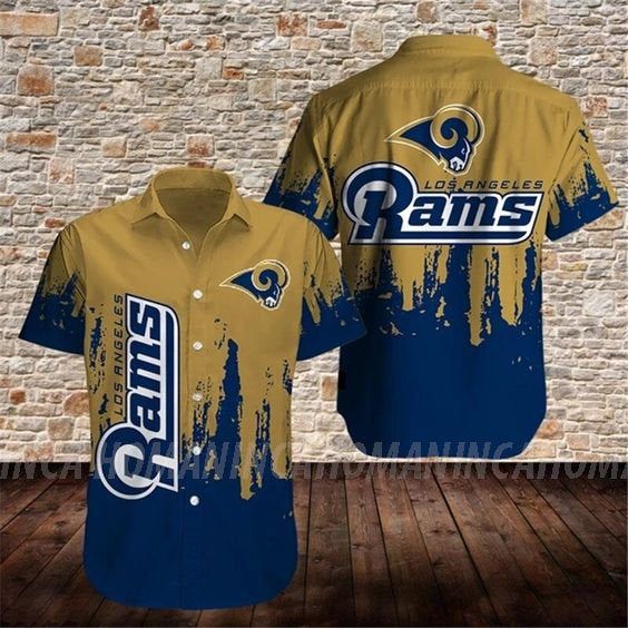 Los Angeles Rams Nfl Hawaiian Summer Shirt, Los Angeles Rams Summer Shirt, Los Angeles Rams Nfl Fan Hawaiian Shirt Short