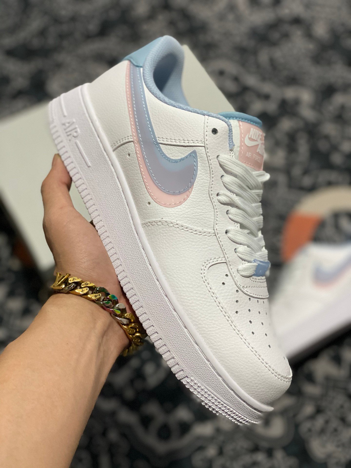 Nike Air Force 1 Low ‘Double Swoosh’ WhiteLight Armory Blue-Arctic Punch 5340496