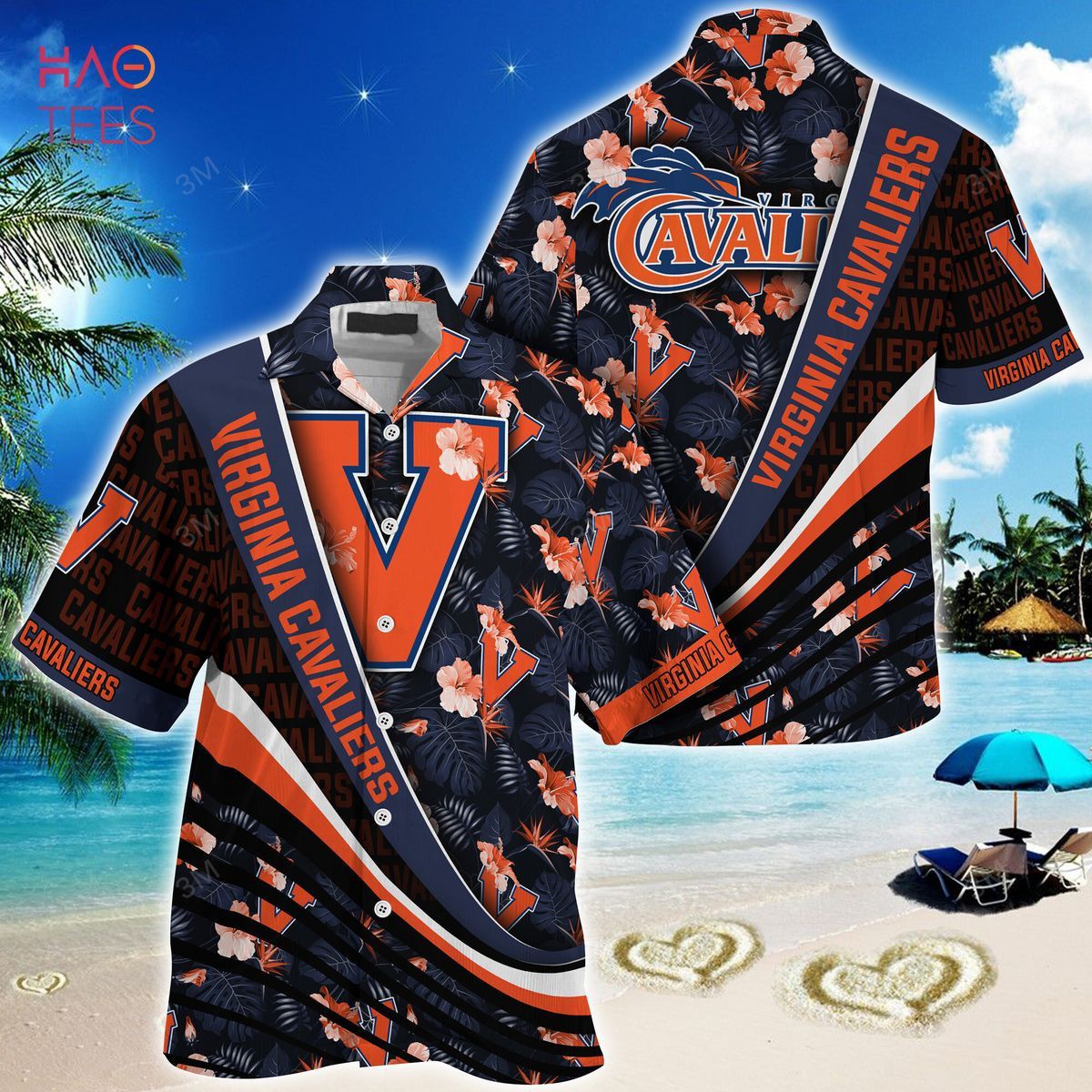 NCCA Virginia Cavaliers Blue Orange Hawaiian Shirt