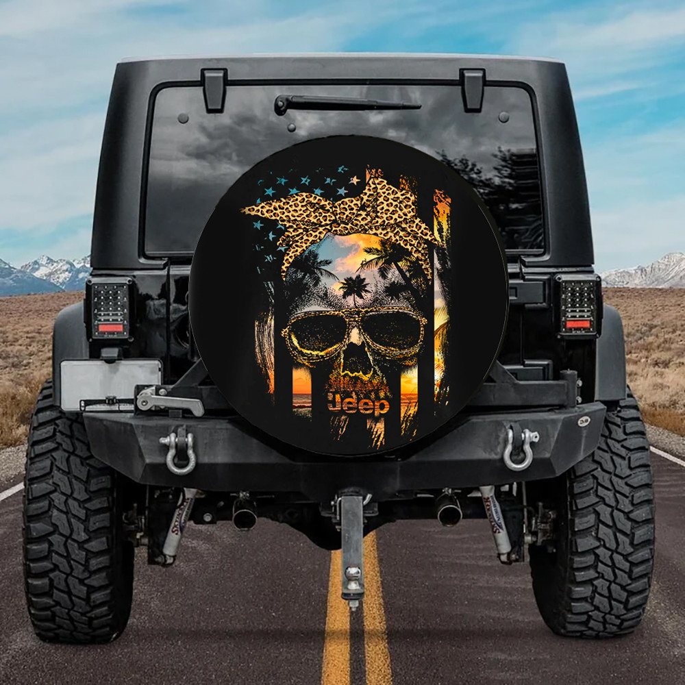 Skull Je*P Leopard Spare Tire Cover #Kv