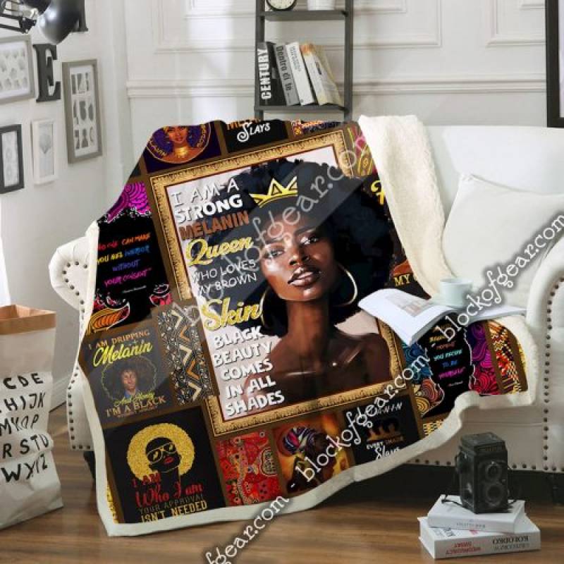 Strong Melanin Queen, Black Woman Queen Sofa Blanket THH1556 Block Of Gear™