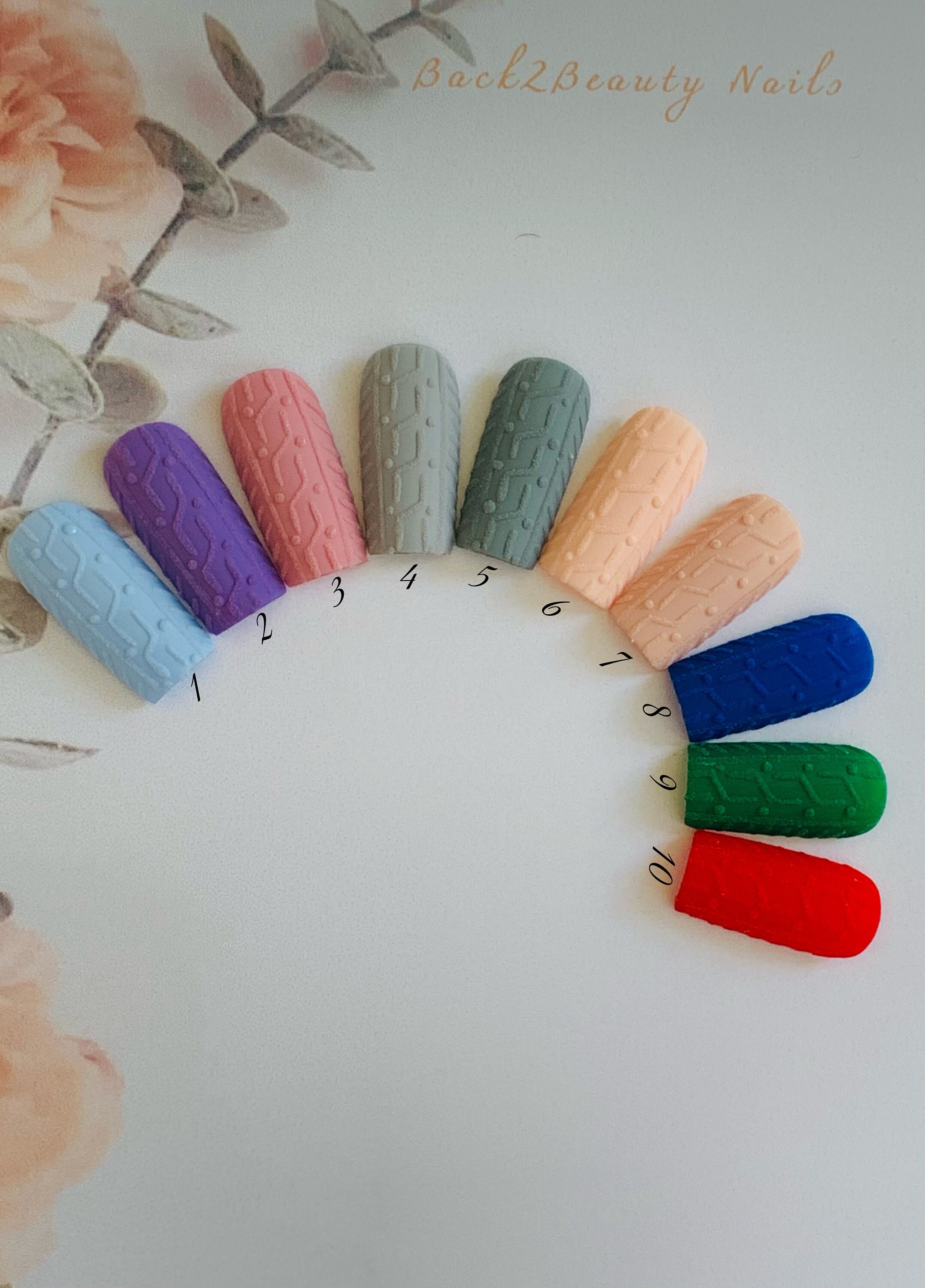 Sweater Press On Nails/ Textured Nails/ Winter Nails/ Holiday Nails/Christmas Nails/Cozy Nails/ Press Ons/ Glue On Nails/ False Nails