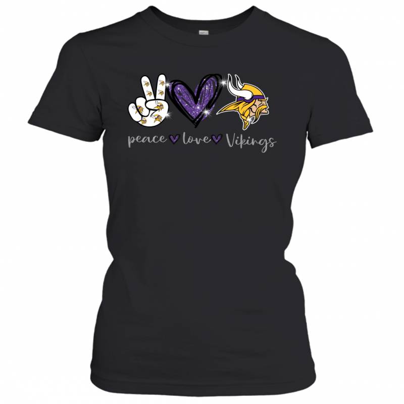 Peace Love Vikings gift for Minnesota Vikings Fans Women’s T-Shirt