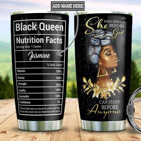 Black Queen Faith Personalized Stainless Steel Tumbler, Personalized Tumblers, Tumbler Cups, Custom Tumblers