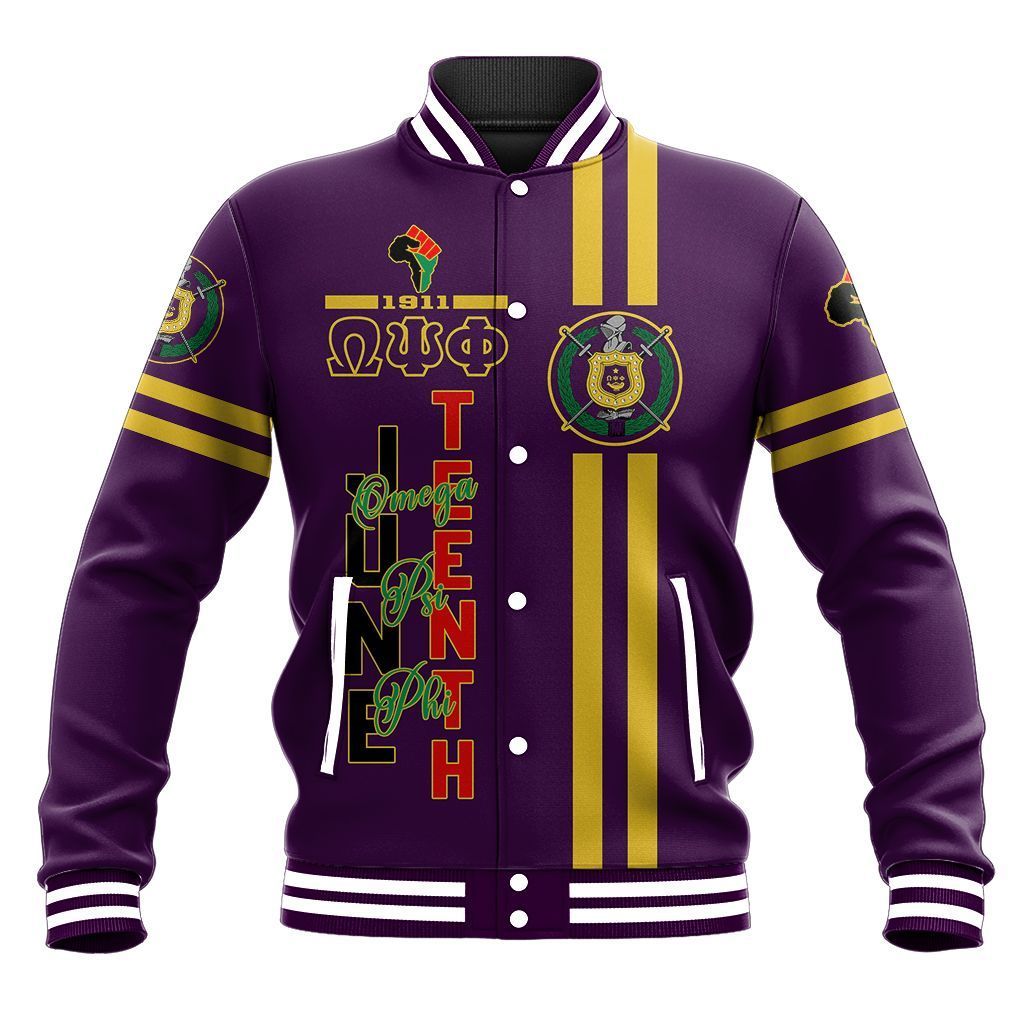 Africa Zone Jacket – Juneteenth Omega Psi Phi Baseball Jacket J5