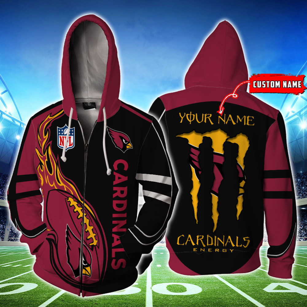 Arizona Cardinals Custom Name Zipperhoodie 3D Ds001